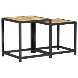 vidaXL Mesas de centro 2 unidades MDF negro y amarillo