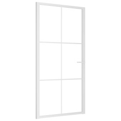 vidaXL Puerta interior vidrio EGS y aluminio blanco 102,5x201,5 cm