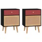 vidaXL Mesitas de noche 2 uds madera contrachapada negro 40x30x55 cm vidaXL Mesitas de noche 2 uds madera contrachapada negro 40x30x55 cm
