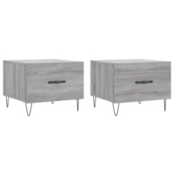 vidaXL Mesas de centro 2 uds madera ingeniería gris Sonoma 50x50x40 cm