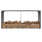vidaXL Casetilla para leña acero galvanizado marrón 330x92x153 cm vidaXL Casetilla para leña acero galvanizado marrón 330x92x153 cm