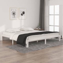 vidaXL Estructura de cama madera maciza de pino blanco 200x200 cm