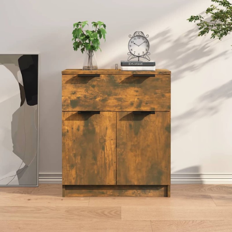 vidaXL Aparador madera contrachapada color roble ahumado 60x30x70 cm vidaXL Aparador madera contrachapada color roble ahumado 60x30x70 cm