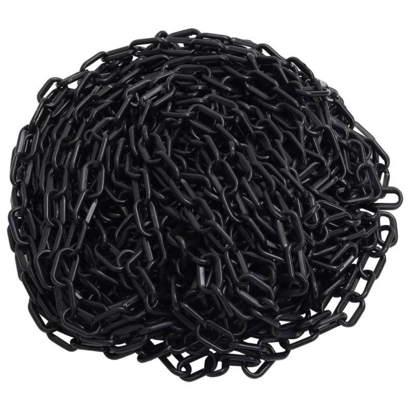 vidaXL Cadena de advertencia plástico negro 100 m Ø6 mm vidaXL Cadena de advertencia plástico negro 100 m Ø6 mm