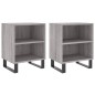 vidaXL Mesitas de noche 2 uds madera ingeniería gris Sonoma 40x30x50cm