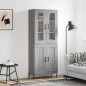 vidaXL Aparador alto madera contrachapada gris sonoma 69,5x34x180 cm