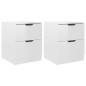 vidaXL Mesitas noche 2 uds madera ingeniería blanco brillo 40x40x50 cm vidaXL Mesitas noche 2 uds madera ingeniería blanco brillo 40x40x50 cm