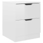 vidaXL Mesitas noche 2 uds madera ingeniería blanco brillo 40x40x50 cm vidaXL Mesitas noche 2 uds madera ingeniería blanco brillo 40x40x50 cm