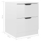 vidaXL Mesitas noche 2 uds madera ingeniería blanco brillo 40x40x50 cm vidaXL Mesitas noche 2 uds madera ingeniería blanco brillo 40x40x50 cm