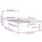 vidaXL Estructura de cama de madera maciza de pino 90x200 cm vidaXL Estructura de cama de madera maciza de pino 90x200 cm