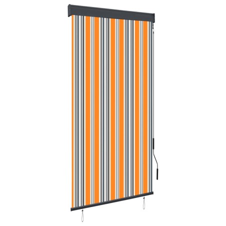vidaXL Estor enrollable de exterior amarillo y azul 80x250 cm