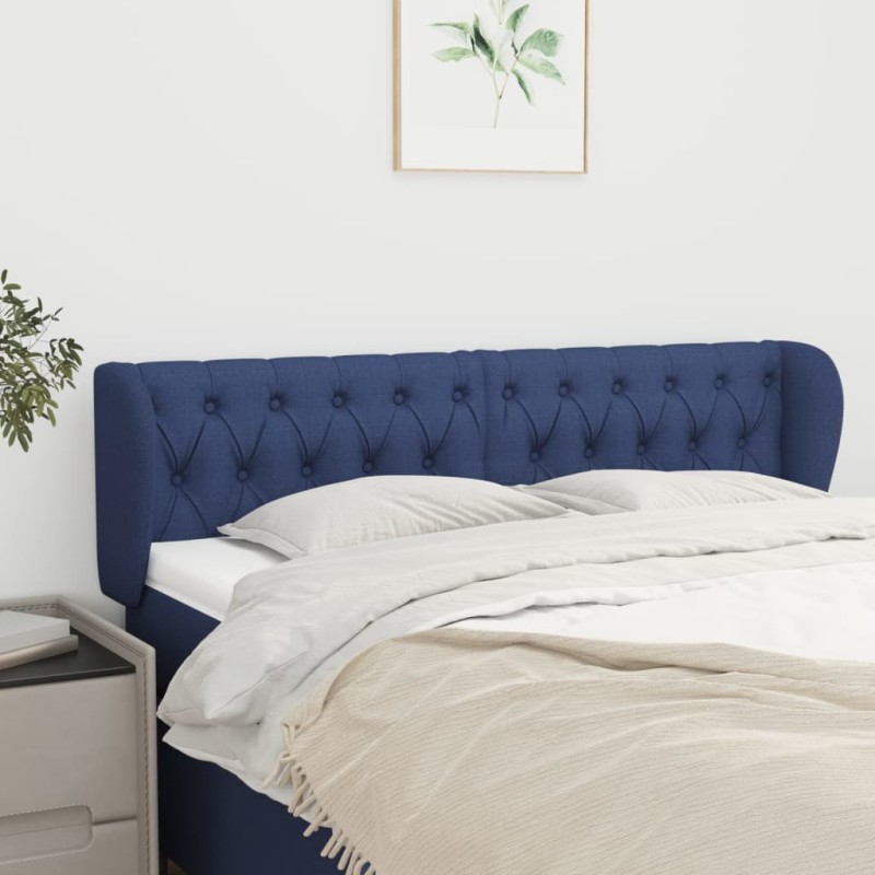 vidaXL Cabecero de tela azul 147x23x78/88 cm vidaXL Cabecero de tela azul 147x23x78/88 cm