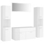 vidaXL Juego de muebles de baño madera de ingeniería blanco brillo vidaXL Juego de muebles de baño madera de ingeniería blanco brillo