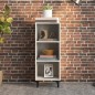 vidaXL Aparador de madera de ingeniería gris hormigón 34,5x32,5x90 cm