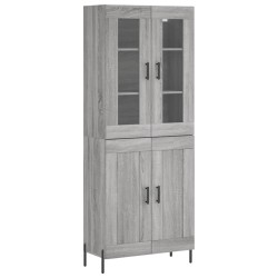 vidaXL Aparador alto madera contrachapada gris sonoma 69,5x34x180 cm