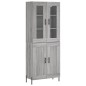 vidaXL Aparador alto madera contrachapada gris sonoma 69,5x34x180 cm