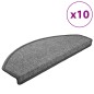 vidaXL Alfombrillas de escalera 10 unidades gris oscuro 65x24x4 cm vidaXL Alfombrillas de escalera 10 unidades gris oscuro 65x24x4 cm