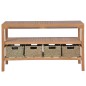 vidaXL Mueble lavabo tocador madera teca maciza 4 cestas 132x45x75 cm