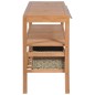 vidaXL Mueble lavabo tocador madera teca maciza 4 cestas 132x45x75 cm
