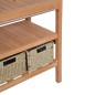 vidaXL Mueble lavabo tocador madera teca maciza 4 cestas 132x45x75 cm