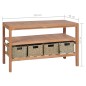 vidaXL Mueble lavabo tocador madera teca maciza 4 cestas 132x45x75 cm