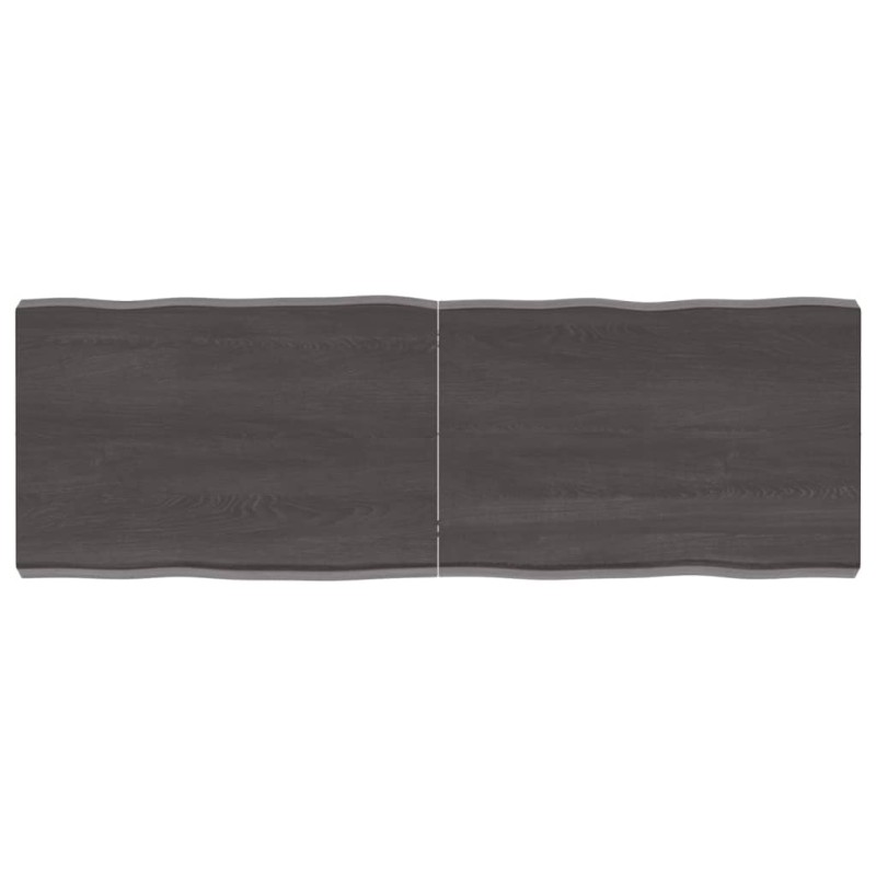 vidaXL Tablero mesa madera tratada borde vivo marrón 120x40x(2-6) cm