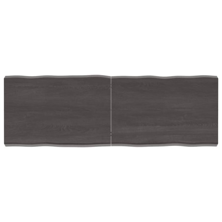 vidaXL Tablero mesa madera tratada borde vivo marrón 120x40x(2-6) cm