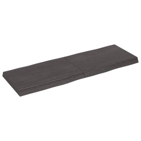 vidaXL Tablero mesa madera tratada borde vivo marrón 120x40x(2-6) cm