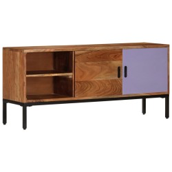 vidaXL Mueble TV madera maciza acacia marrón miel y gris 110x30x50 cm