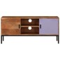 vidaXL Mueble TV madera maciza acacia marrón miel y gris 110x30x50 cm