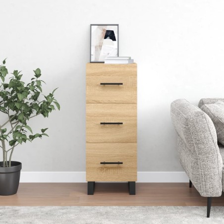 vidaXL Aparador madera contrachapada color roble Sonoma 34,5x34x90 cm