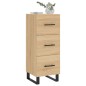 vidaXL Aparador madera contrachapada color roble Sonoma 34,5x34x90 cm