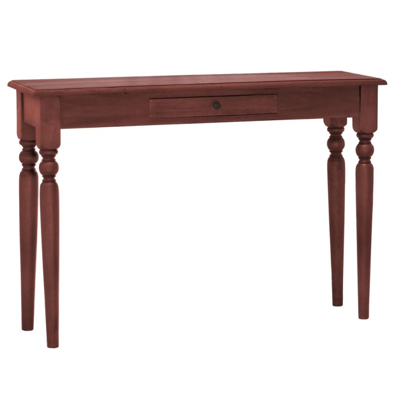 vidaXL Mesa consola clásica de madera maciza caoba marrón 110x30x75cm vidaXL Mesa consola clásica de madera maciza caoba marrón 110x30x75cm
