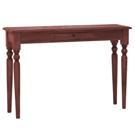 vidaXL Mesa consola clásica de madera maciza caoba marrón 110x30x75cm 