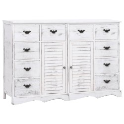 vidaXL Aparador con 10 cajones madera blanco 113x30x79 cm