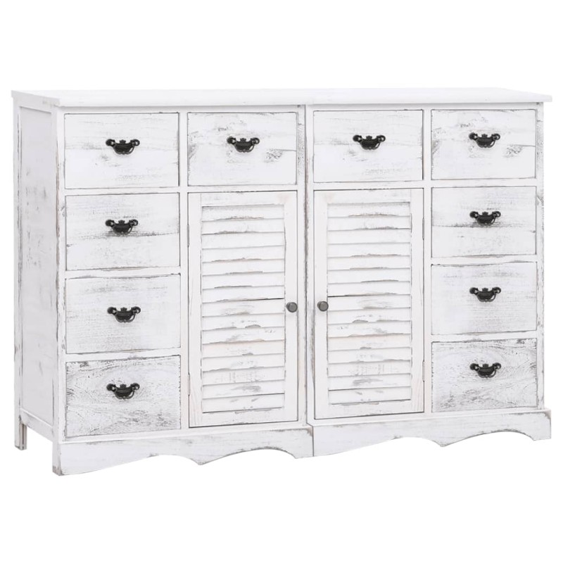 vidaXL Aparador con 10 cajones madera blanco 113x30x79 cm vidaXL Aparador con 10 cajones madera blanco 113x30x79 cm