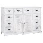 vidaXL Aparador con 10 cajones madera blanco 113x30x79 cm vidaXL Aparador con 10 cajones madera blanco 113x30x79 cm