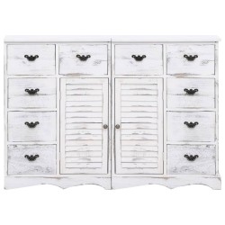 vidaXL Aparador con 10 cajones madera blanco 113x30x79 cm