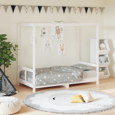 vidaXL Estructura de cama para niños madera de pino blanco 80x160 cm