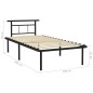vidaXL Estructura de cama de metal negro 100x200 cm vidaXL Estructura de cama de metal negro 100x200 cm