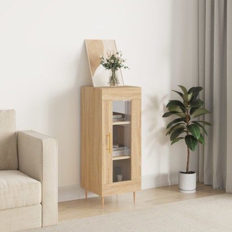 vidaXL Aparador madera contrachapada color roble Sonoma 34,5x34x90 cm
