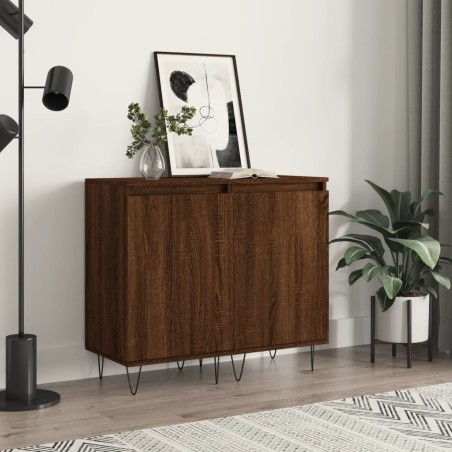vidaXL Aparadores 2 uds madera de ingeniería marrón roble 40x35x70 cm