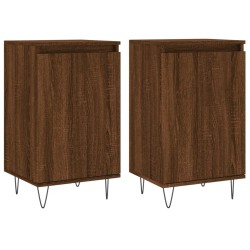 vidaXL Aparadores 2 uds madera de ingeniería marrón roble 40x35x70 cm
