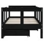 vidaXL Estructura de cama niños con cajones madera pino negro 70x140cm vidaXL Estructura de cama niños con cajones madera pino negro 70x140cm