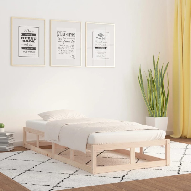 vidaXL Estructura de cama de madera maciza 100x200 cm vidaXL Estructura de cama de madera maciza 100x200 cm