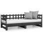 vidaXL Sofá cama extraíble madera maciza de pino gris 2x(90x190) cm