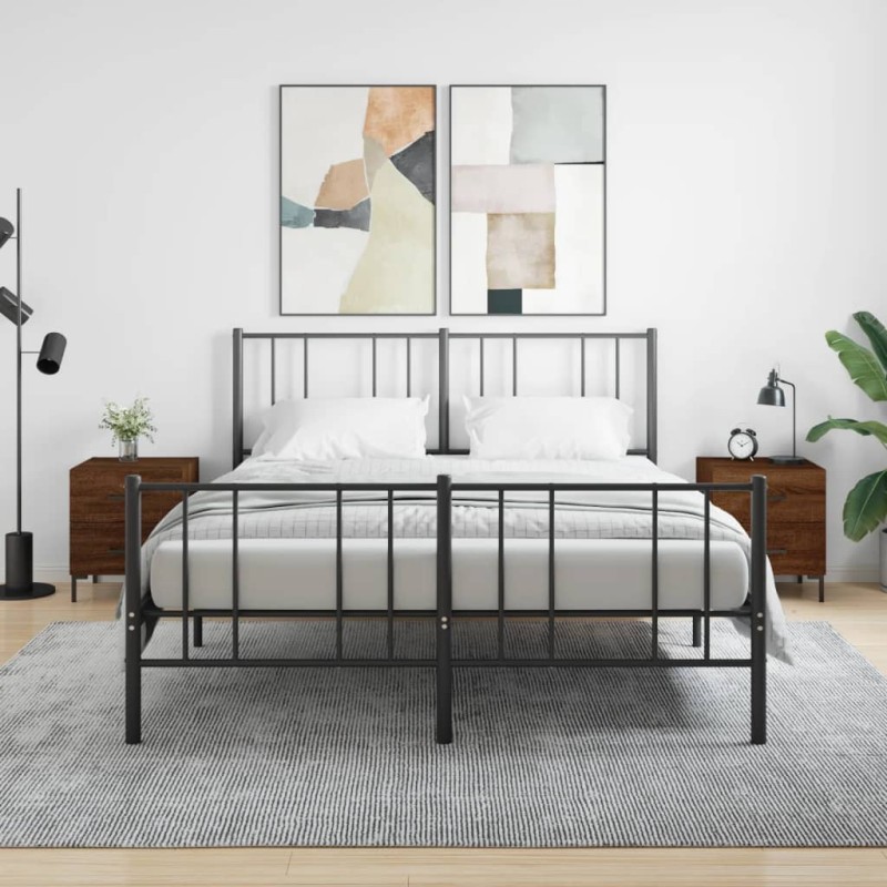 vidaXL Mesita noche 2 uds madera ingeniería marrón roble 40x35x47,5 cm vidaXL Mesita noche 2 uds madera ingeniería marrón roble 40x35x47,5 cm