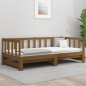 vidaXL Sofá cama extraíble madera maciza pino marrón miel 2x(90x190)cm