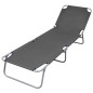 vidaXL Tumbona plegable con respaldo ajustable gris vidaXL Tumbona plegable con respaldo ajustable gris
