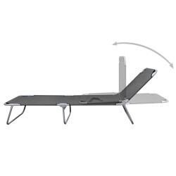 vidaXL Tumbona plegable con respaldo ajustable gris